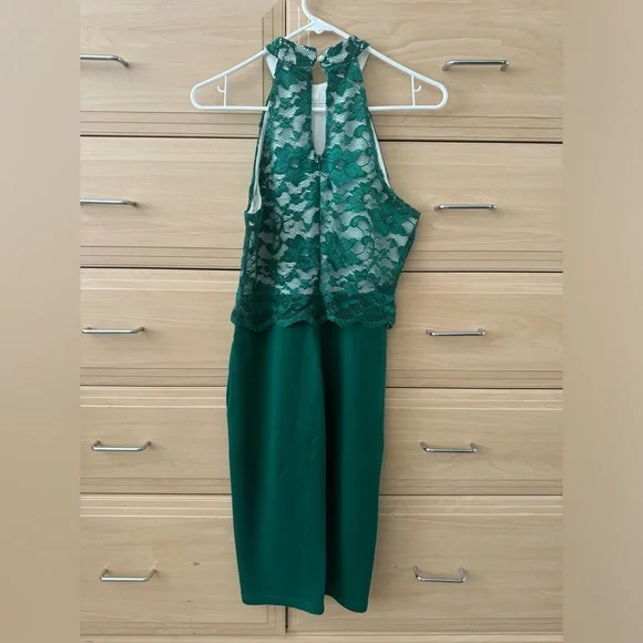 Amazon Green Sheath Halter Midi Dress - Picture 2 of 2